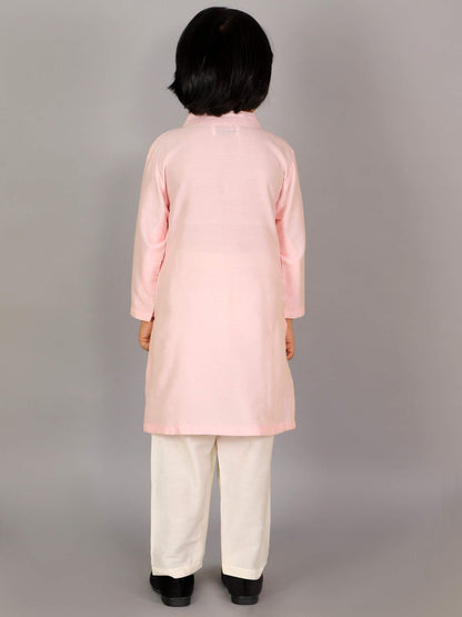 PASTEL PINK  KURTA WITH ATTACHED JACKET AND PYJAMA