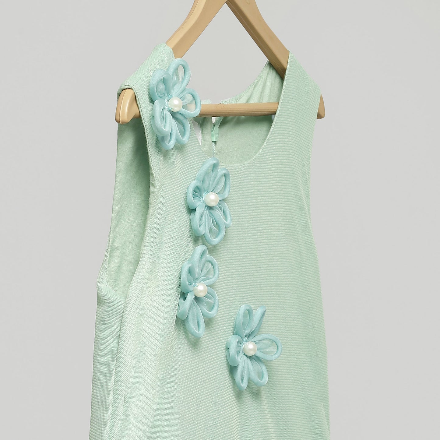 GREEN 3D FLOWER DRESS