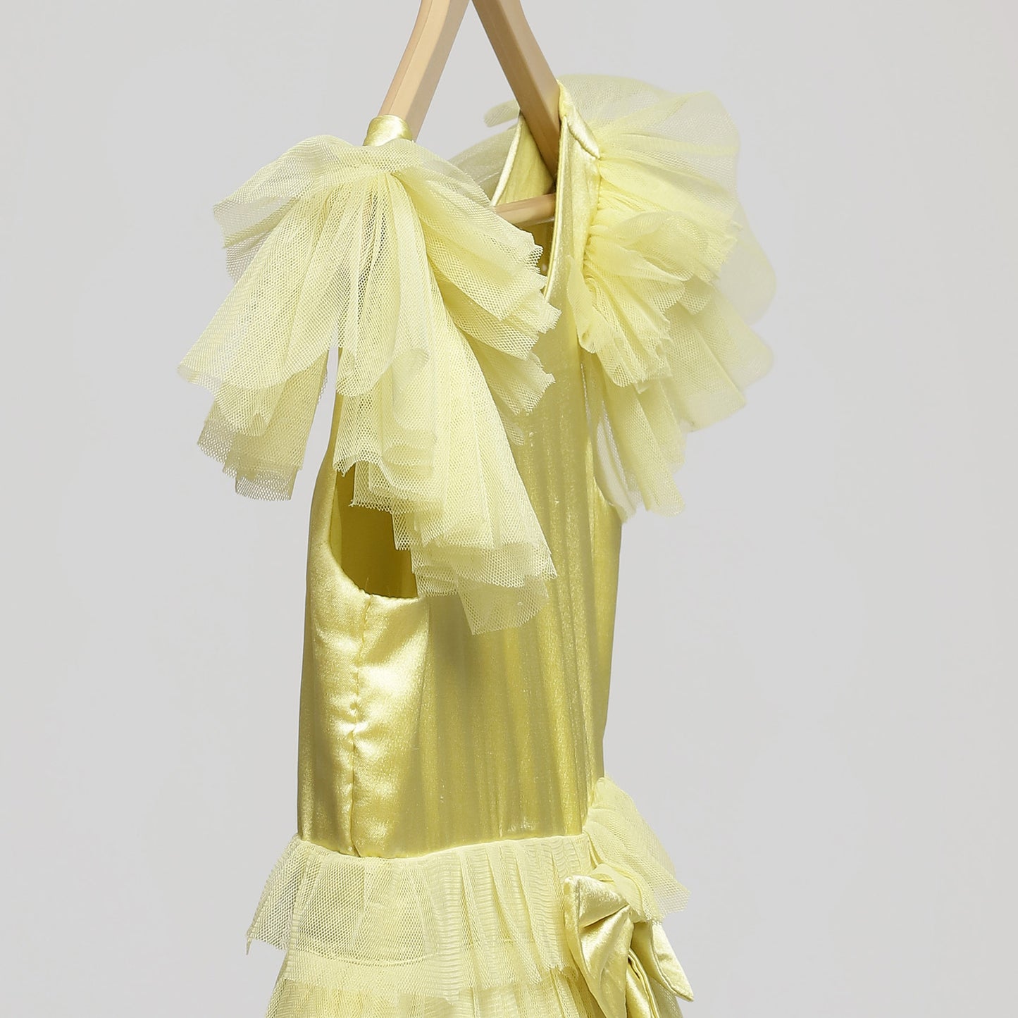 YELLOW SATIN DRESS