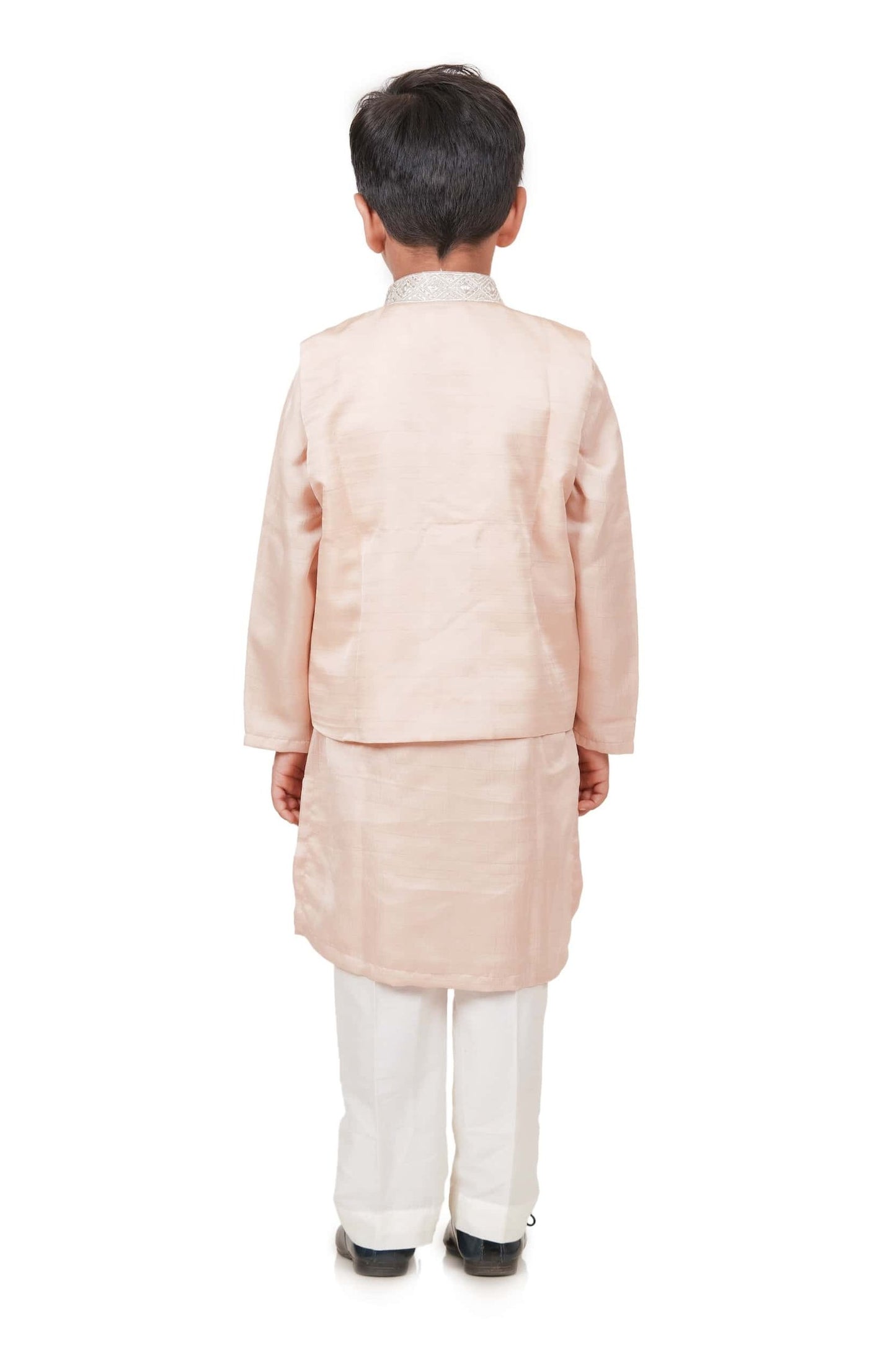 PASTEL PEACH KURTA JACKET SET