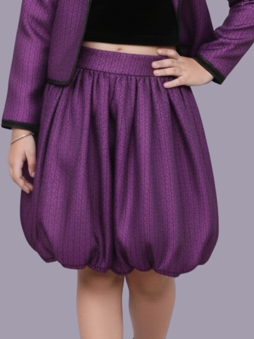 Glam up Girls Party Violet Jacket and Skirt