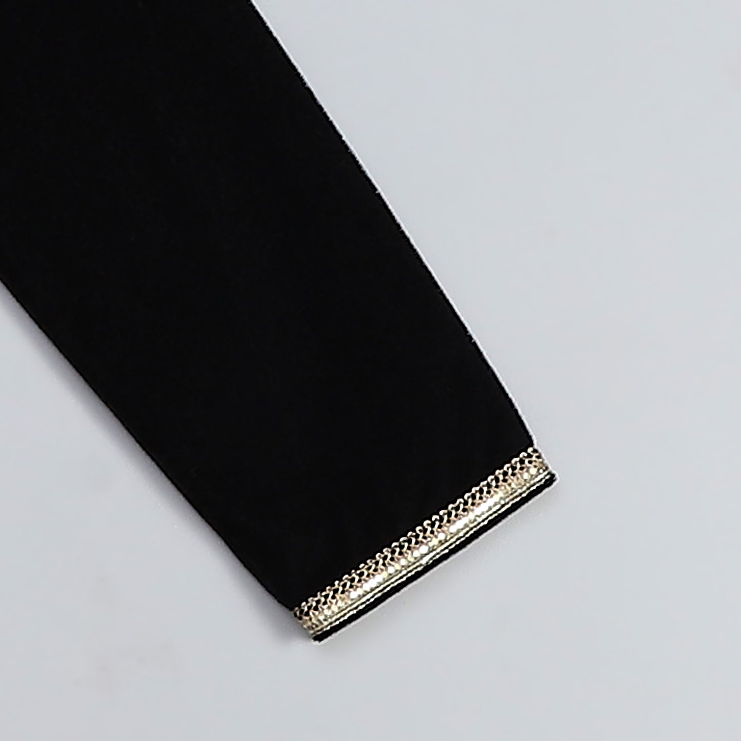 BLACK VELVET KURTA SET WITH CHANDERI PANEL