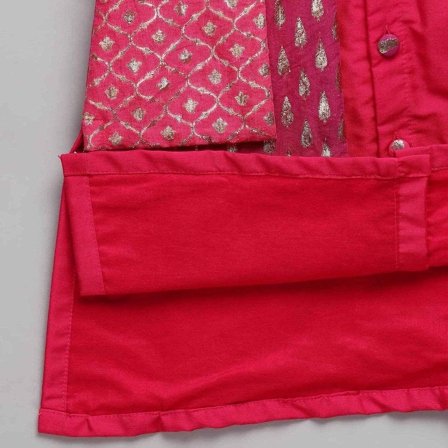 PINK KURTA PYJAMA WITH ATTACHED JACKET