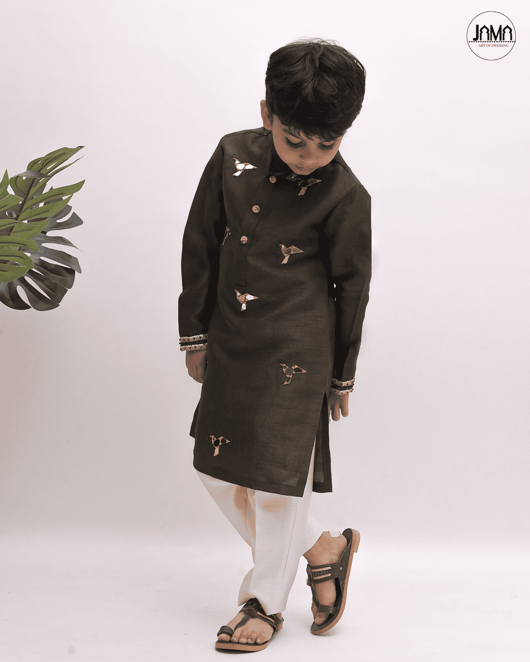 OLIVE GREEN KURTA & CREAM PANT