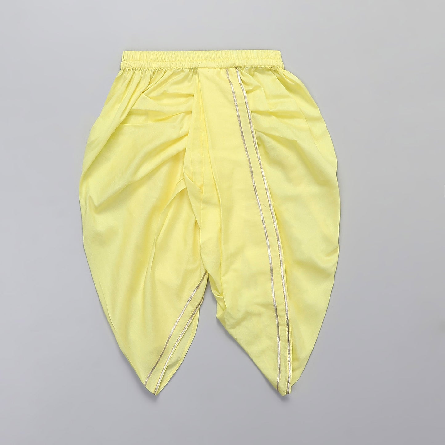 GANPATI PRINT KURTA  YELLOW DHOTI SET