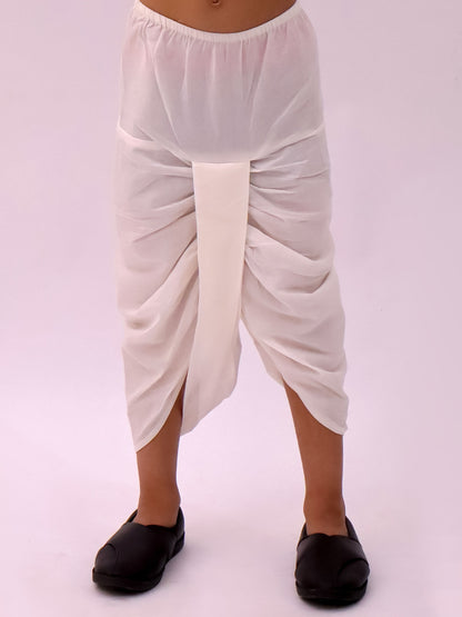 Mishti Peach Kurta Dhoti Set For Boys