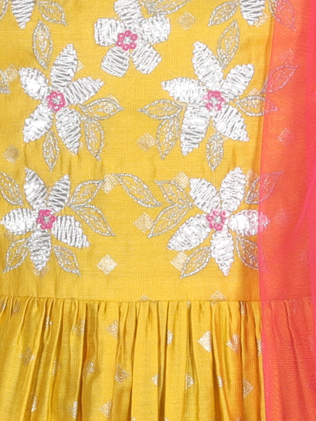 Ethnic Girls Yellow kurta with Sharara and Dupatta set