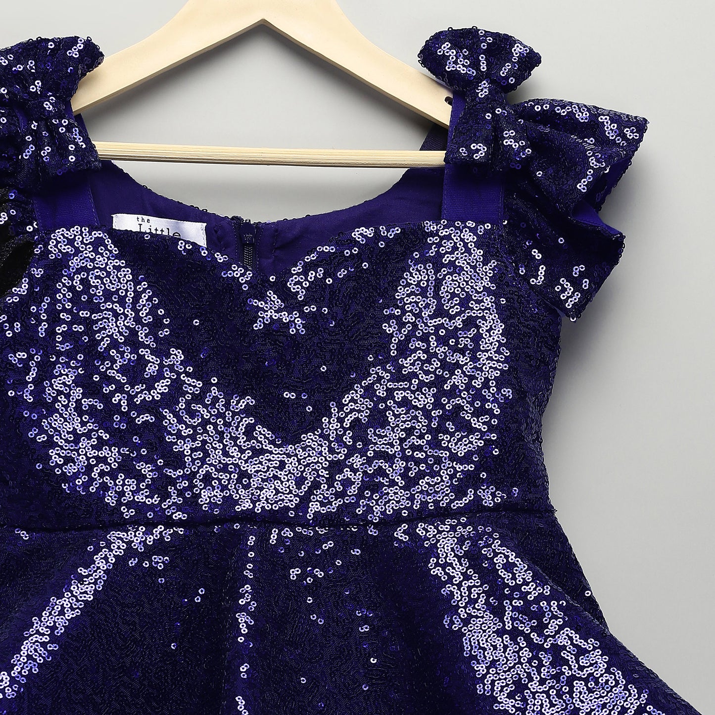 BLUE SEQUINS PEPLUM DRESS