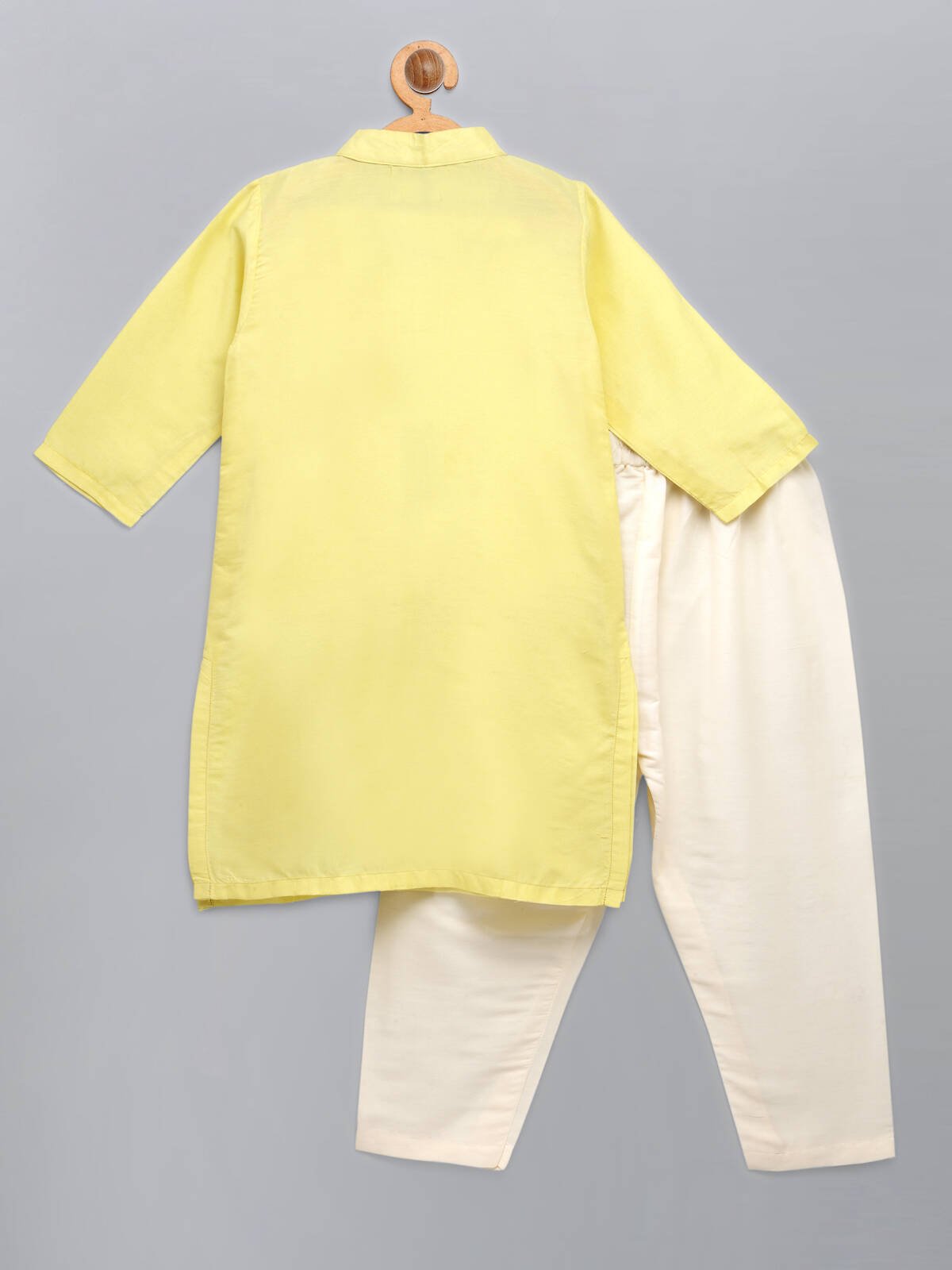 LIME YELLOW  KURTA WITH ATTACHED JACKET AND PYJAMA
