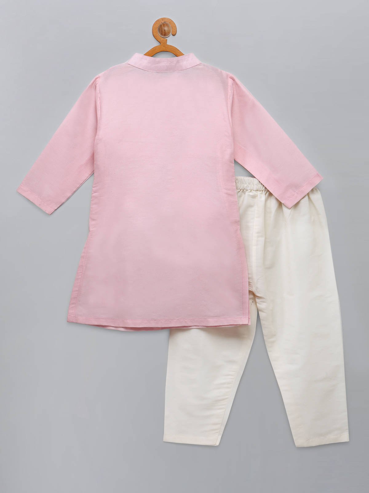 PASTEL PINK  KURTA WITH ATTACHED JACKET AND PYJAMA