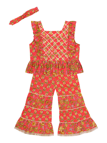 FLORAL BANDHANI DESIGNED SHARARA SET