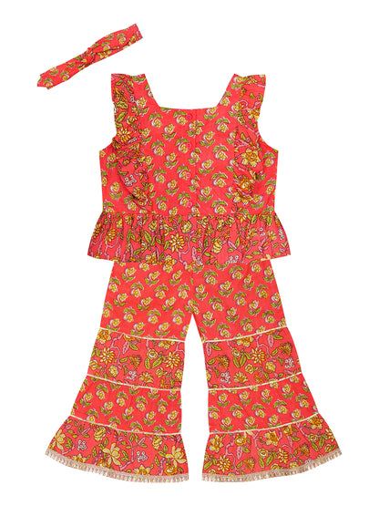 FLORAL BANDHANI DESIGNED SHARARA SET