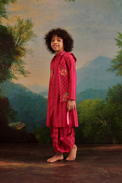 BOY PARROT KURTA DHOTI  SET