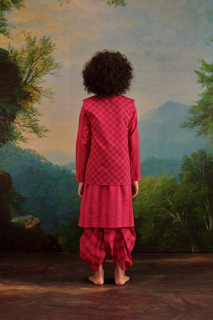 BOY PARROT KURTA DHOTI  SET