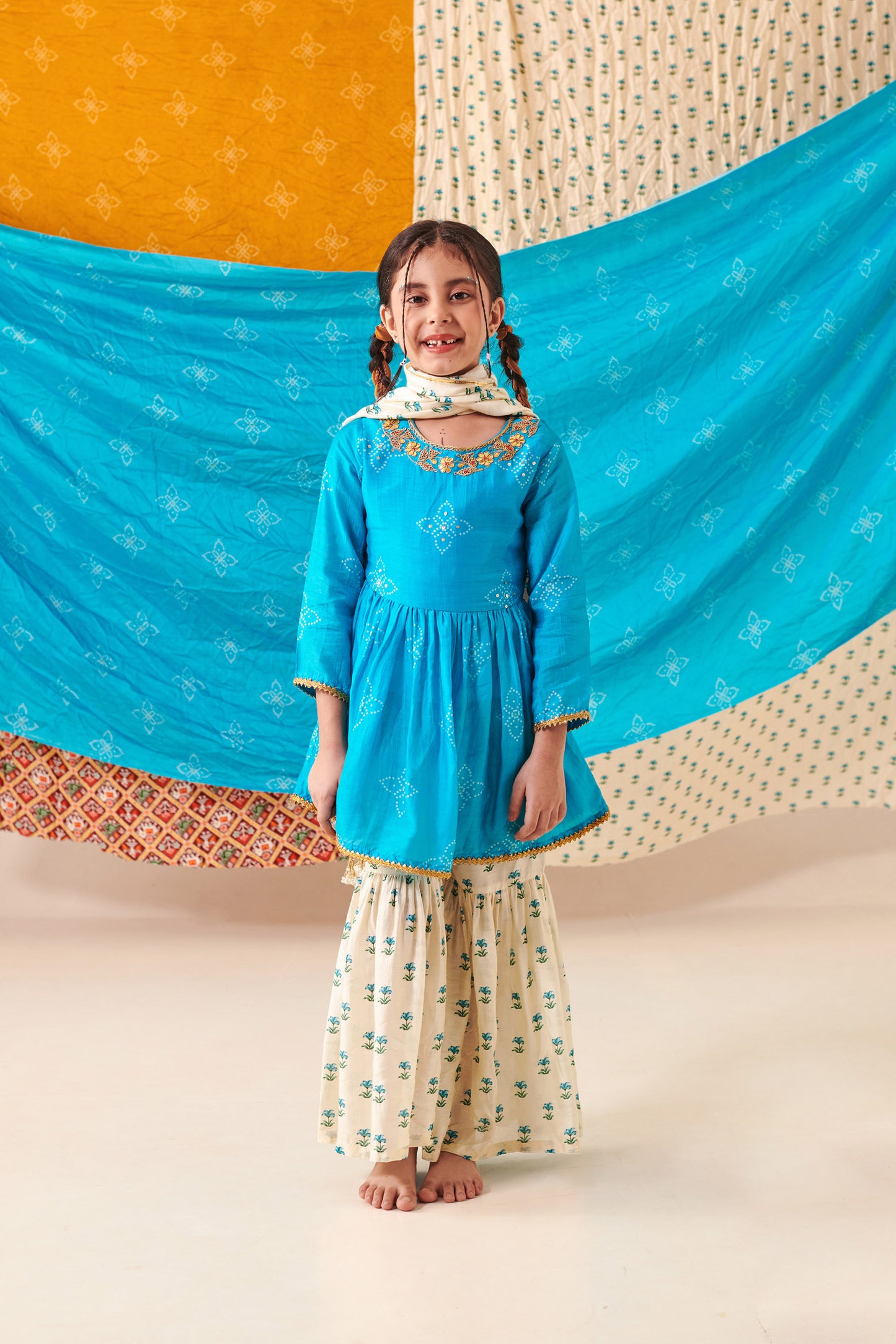 GIRL BANDHANI SHARARA SET