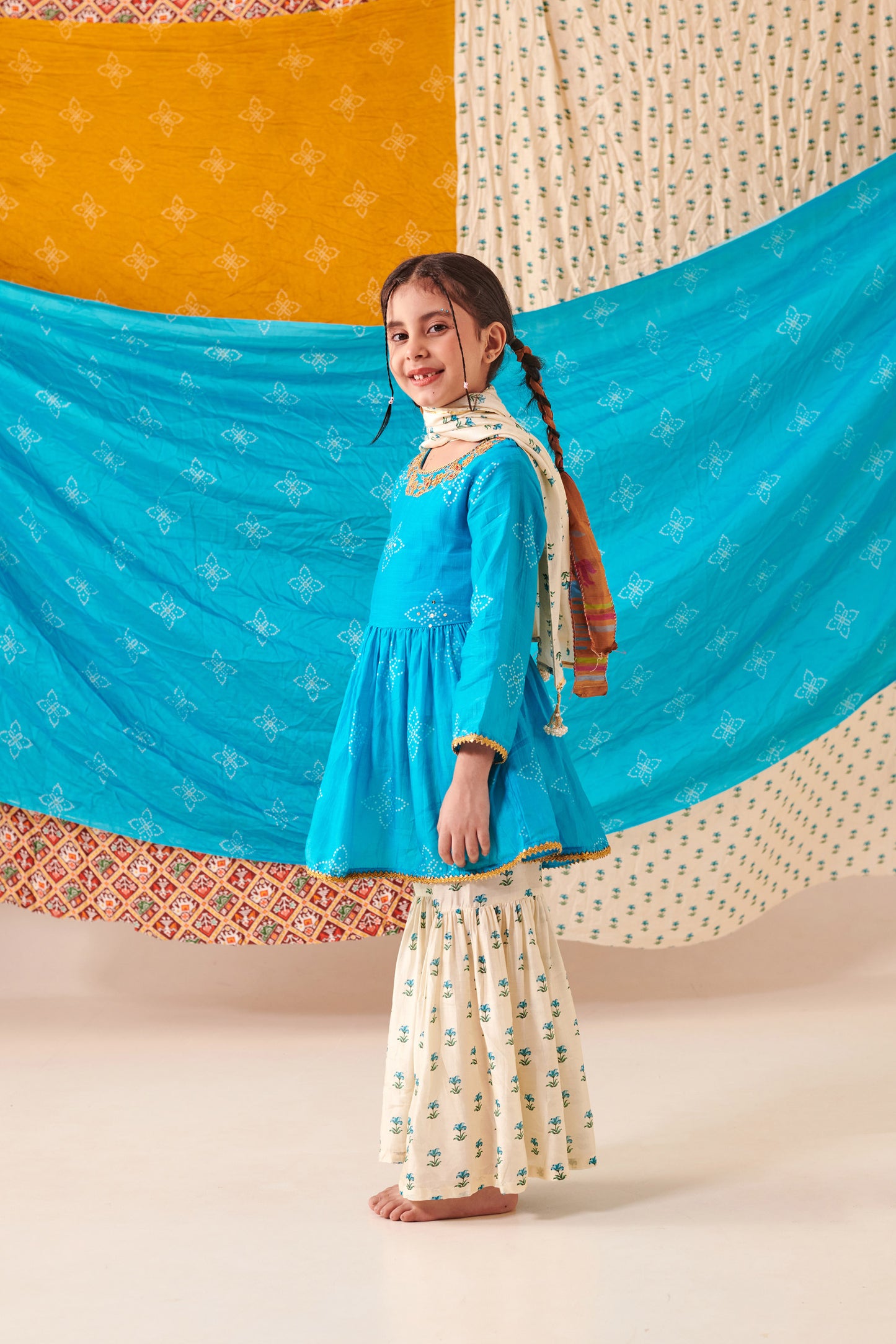 GIRL BANDHANI SHARARA SET