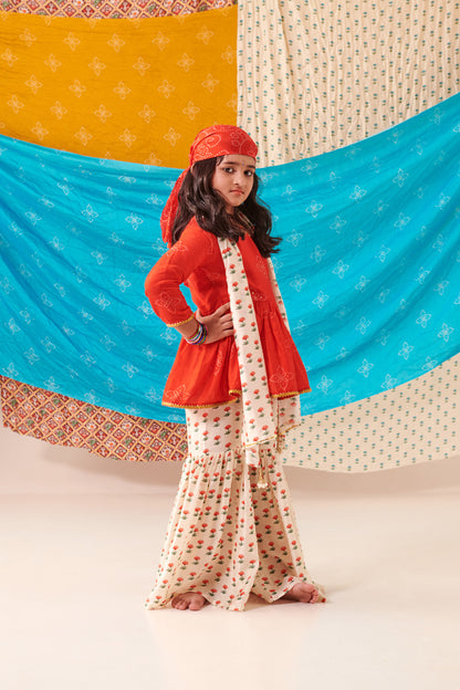 GIRL BANDHANI SHARARA SET