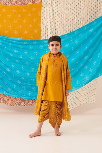 BOY BANDHANI KURTA DHOTI  SET