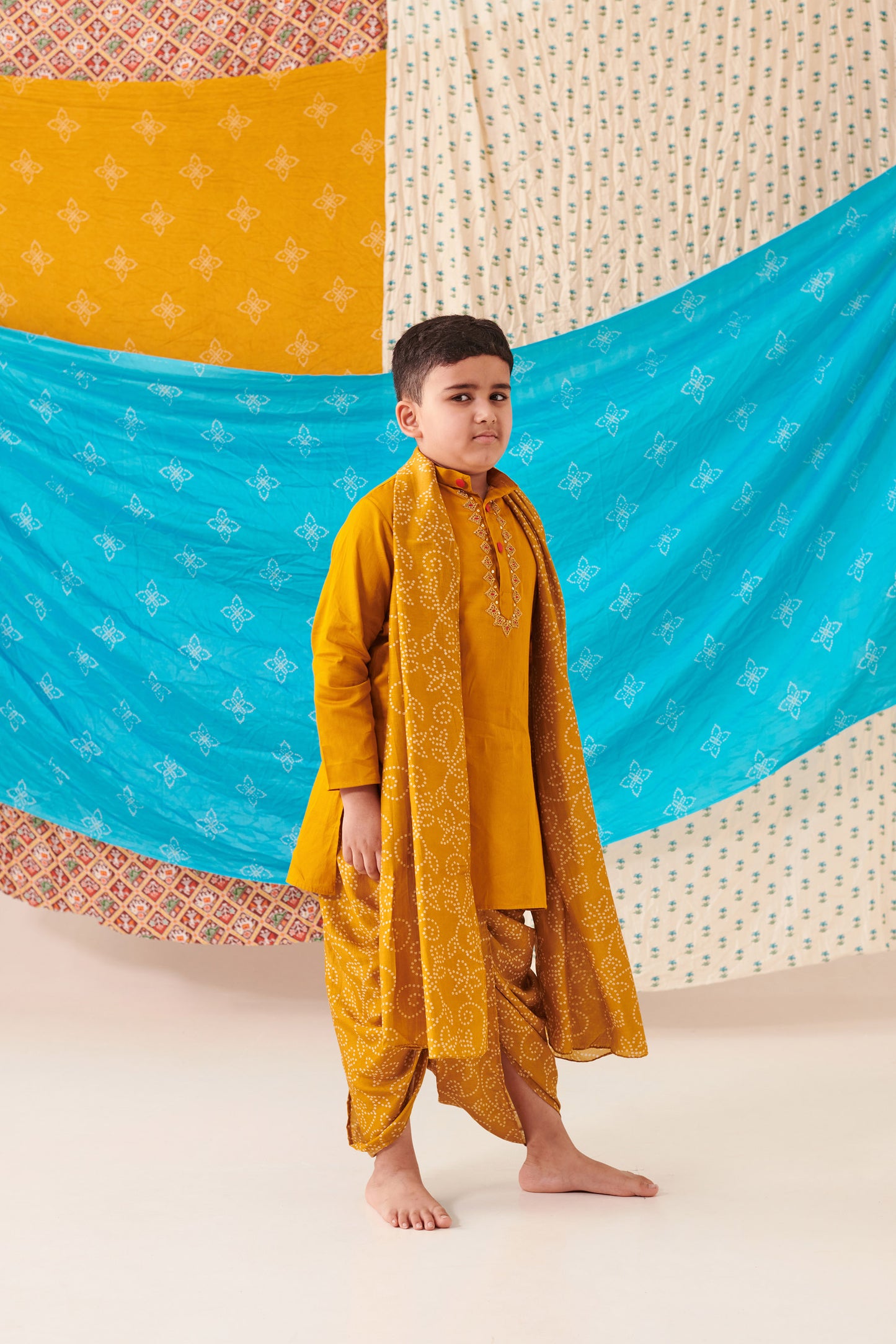 BOY BANDHANI KURTA DHOTI  SET