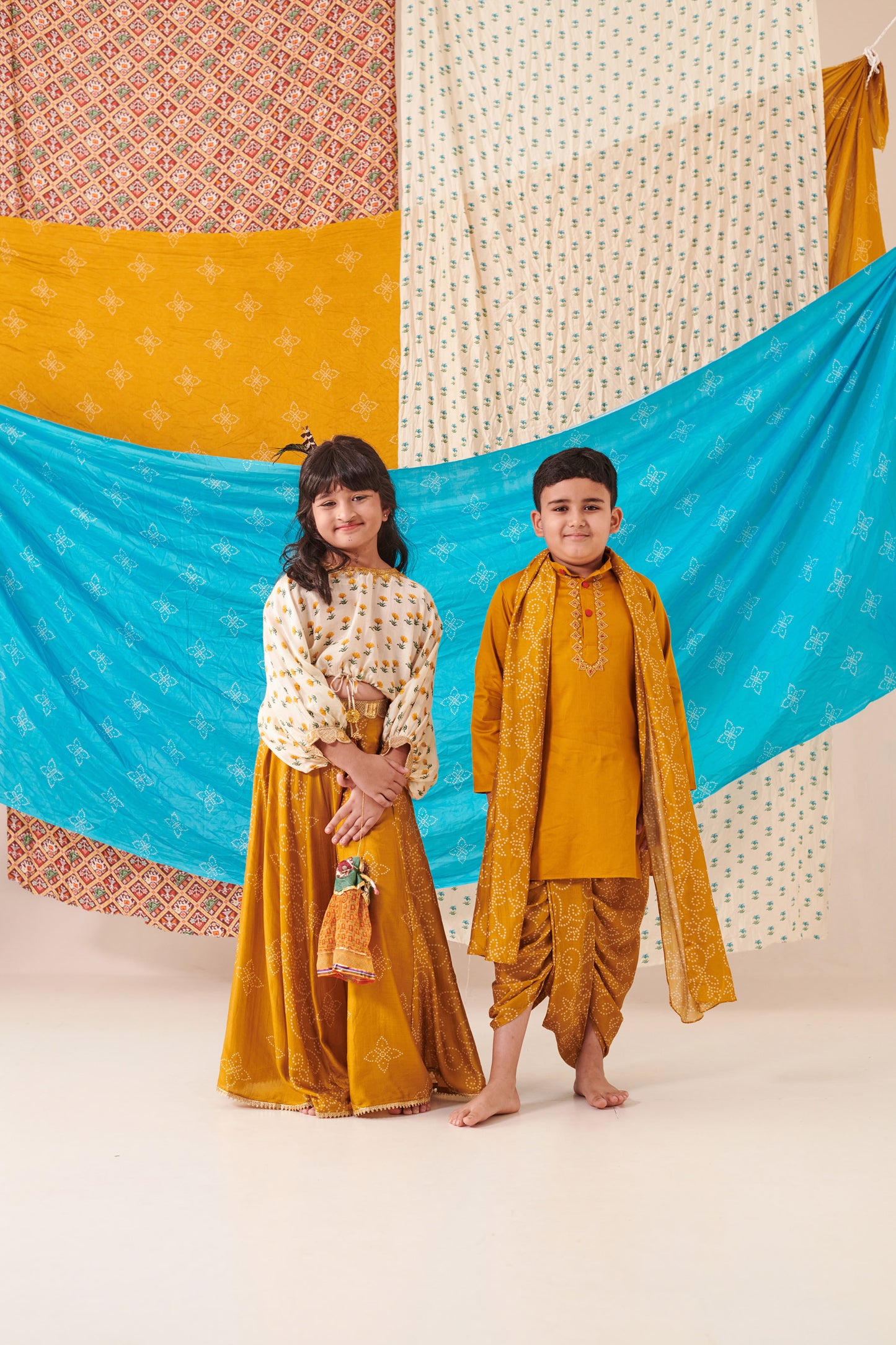 BOY BANDHANI KURTA DHOTI  SET