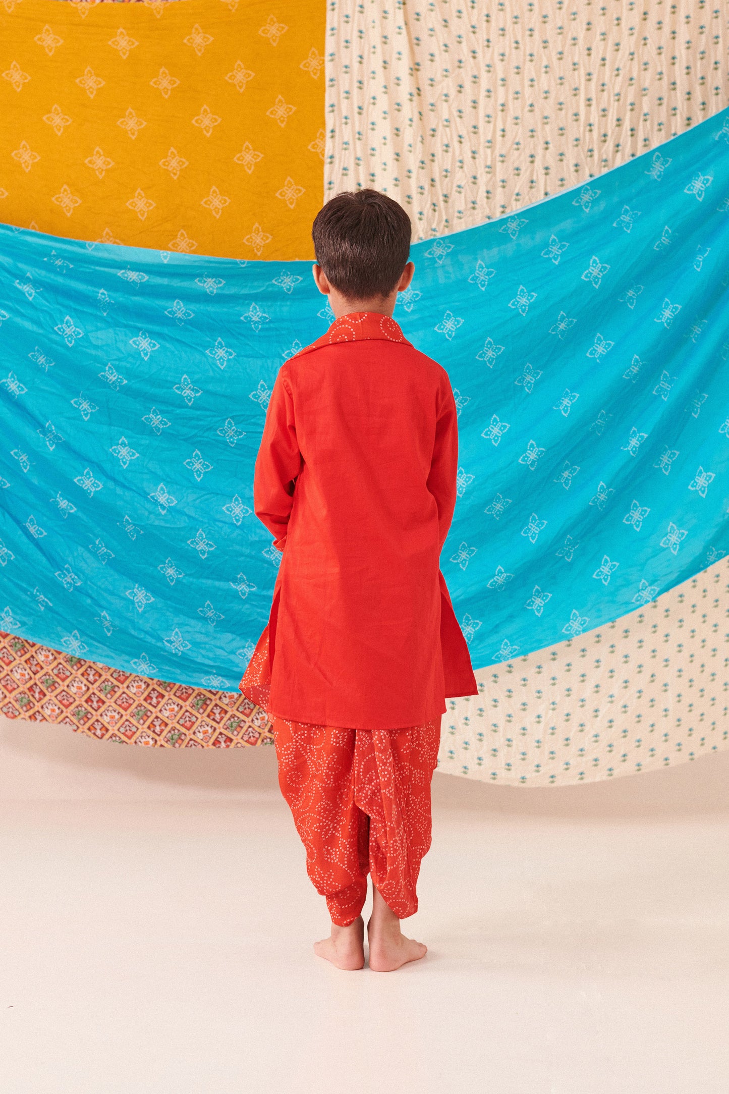 BOY BANDHANI KURTA DHOTI  SET