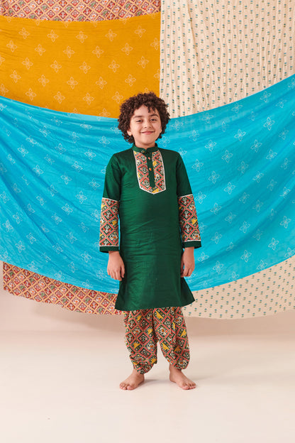 BOY PATOLA KURTA DHOTI  SET