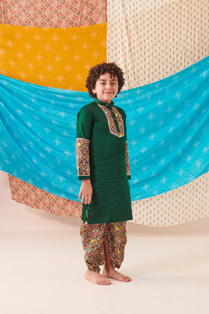 BOY PATOLA KURTA DHOTI  SET