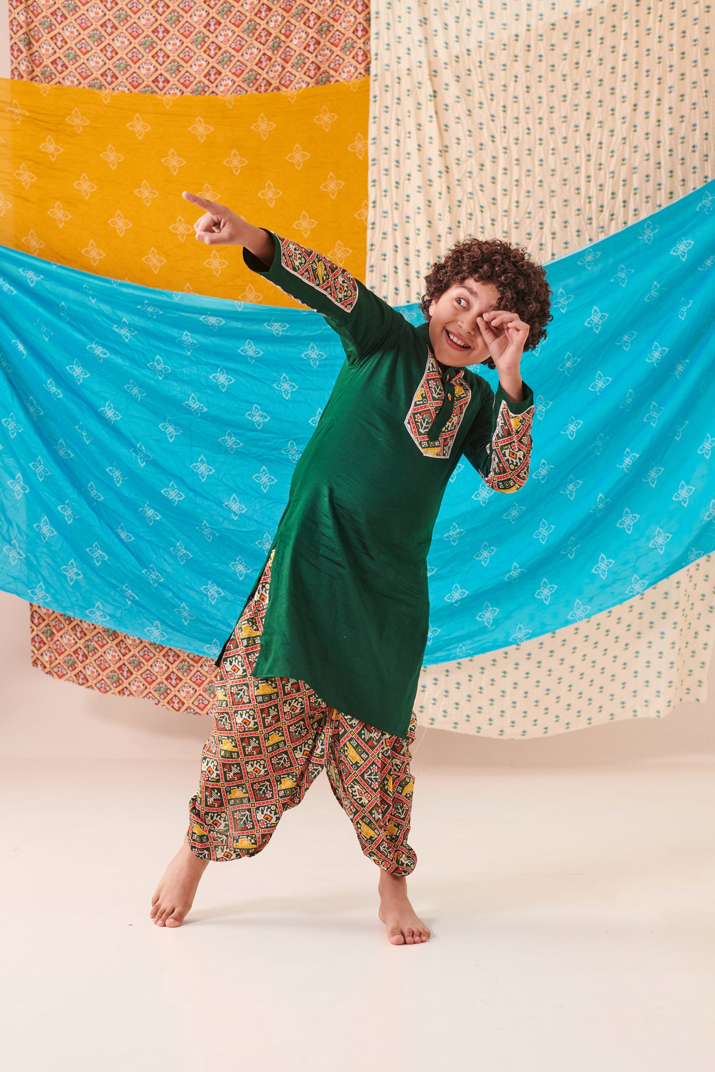 BOY PATOLA KURTA DHOTI  SET