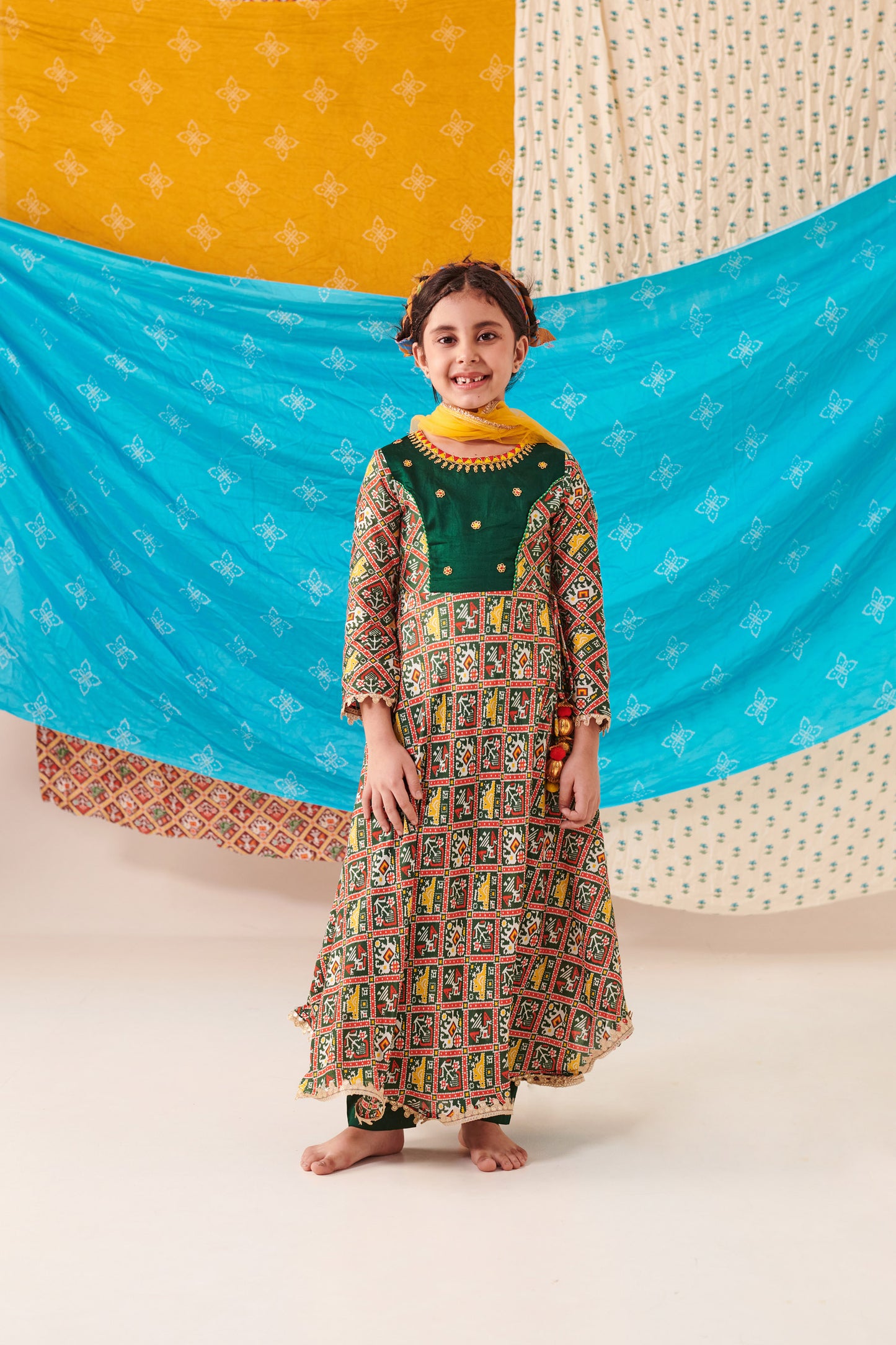 GIRL 3PC PATOLA ANARKALI  SET