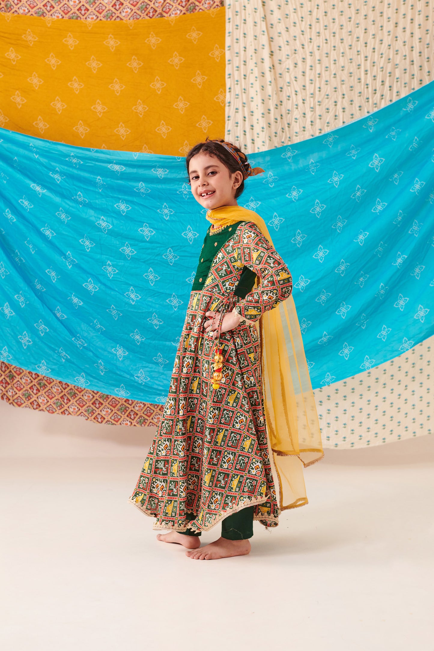 GIRL 3PC PATOLA ANARKALI  SET