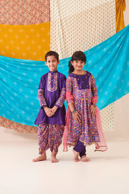 GIRL 3PC PATOLA ANARKALI  SET