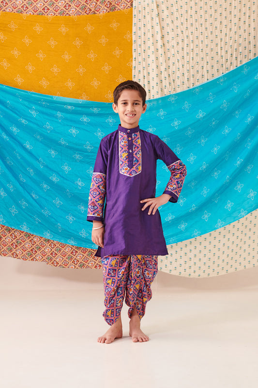 BOY PATOLA KURTA DHOTI  SET