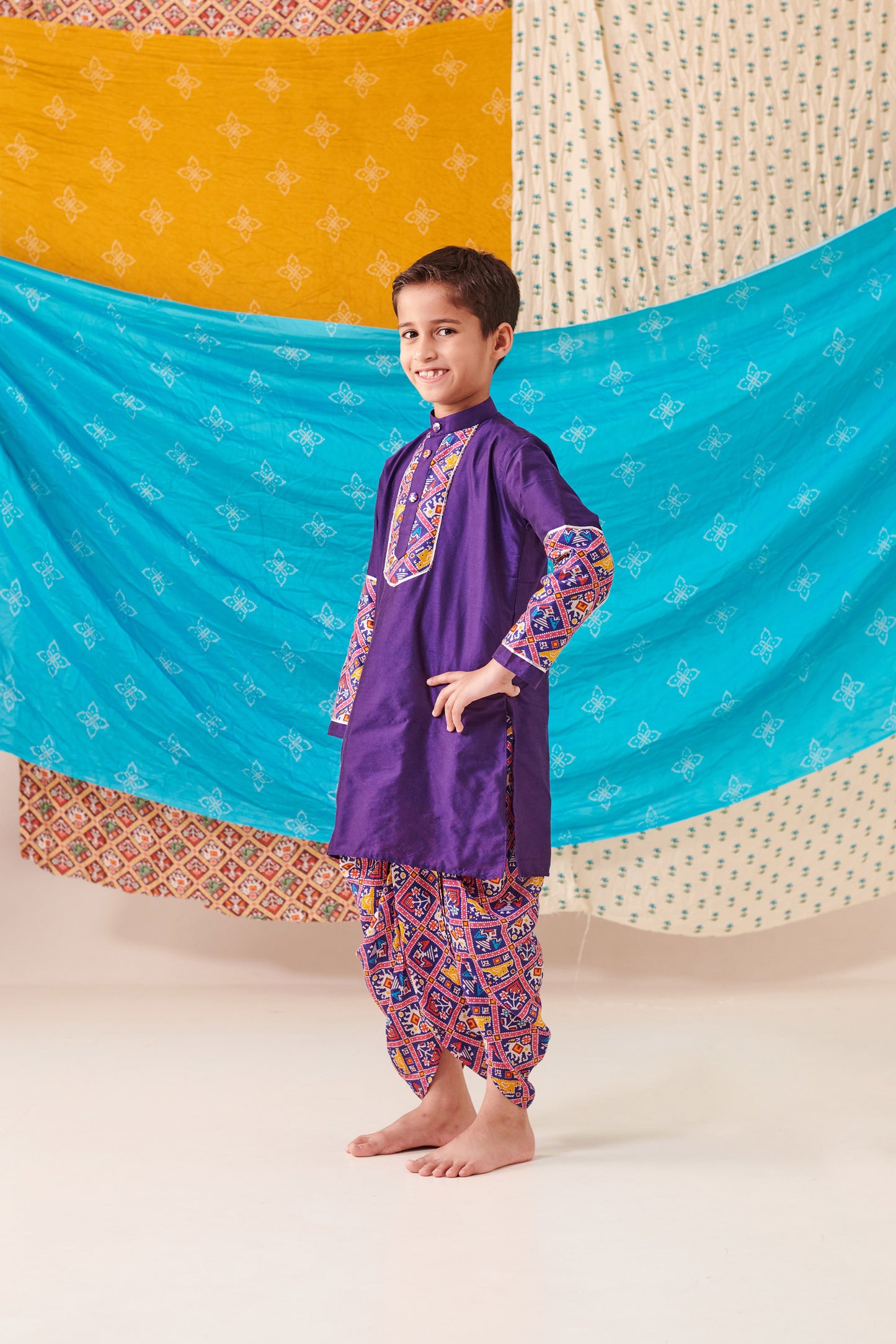 BOY PATOLA KURTA DHOTI  SET