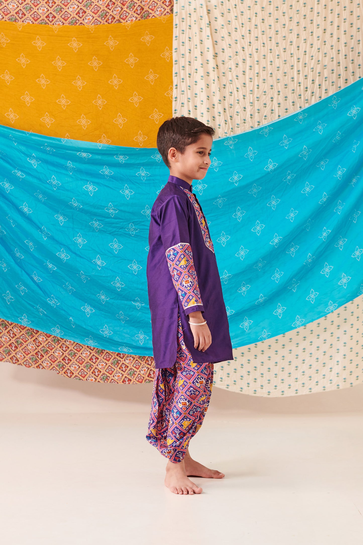 BOY PATOLA KURTA DHOTI  SET