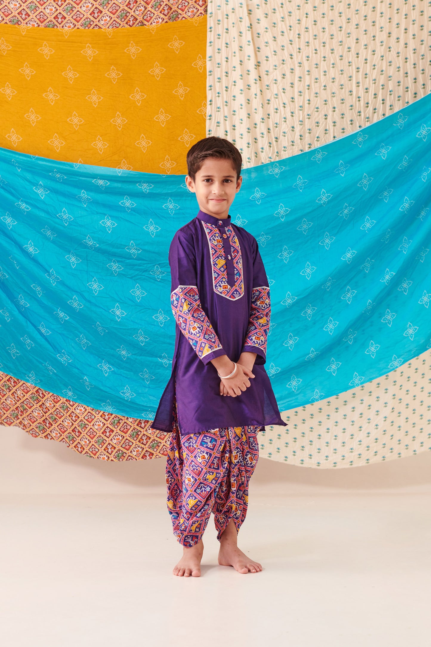 BOY PATOLA KURTA DHOTI  SET