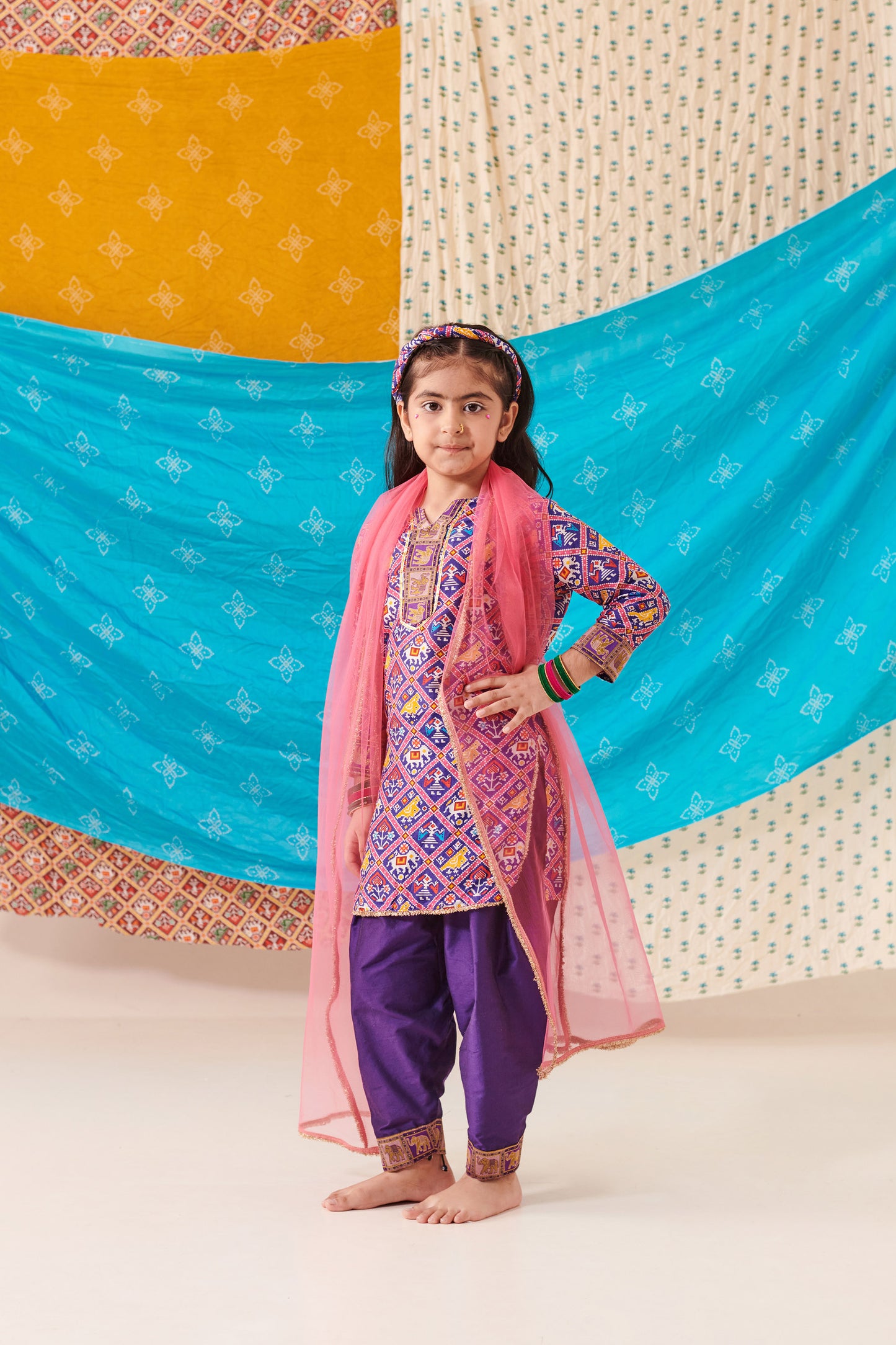 GIRL 3PC PATOLA  KURTA SET