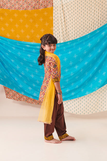 GIRL 3PC PATOLA  KURTA SET