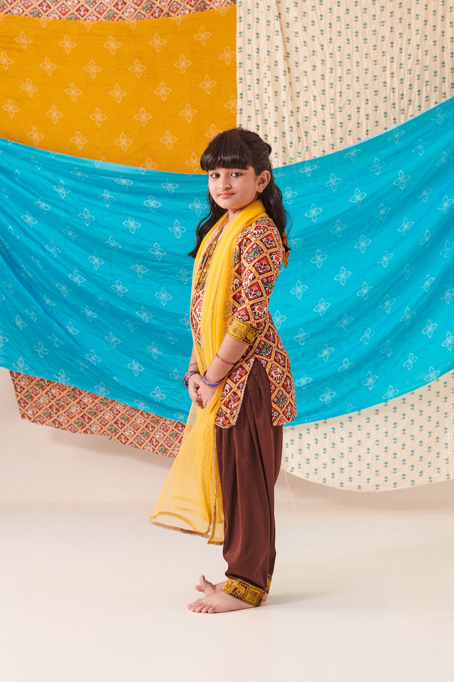 GIRL 3PC PATOLA  KURTA SET