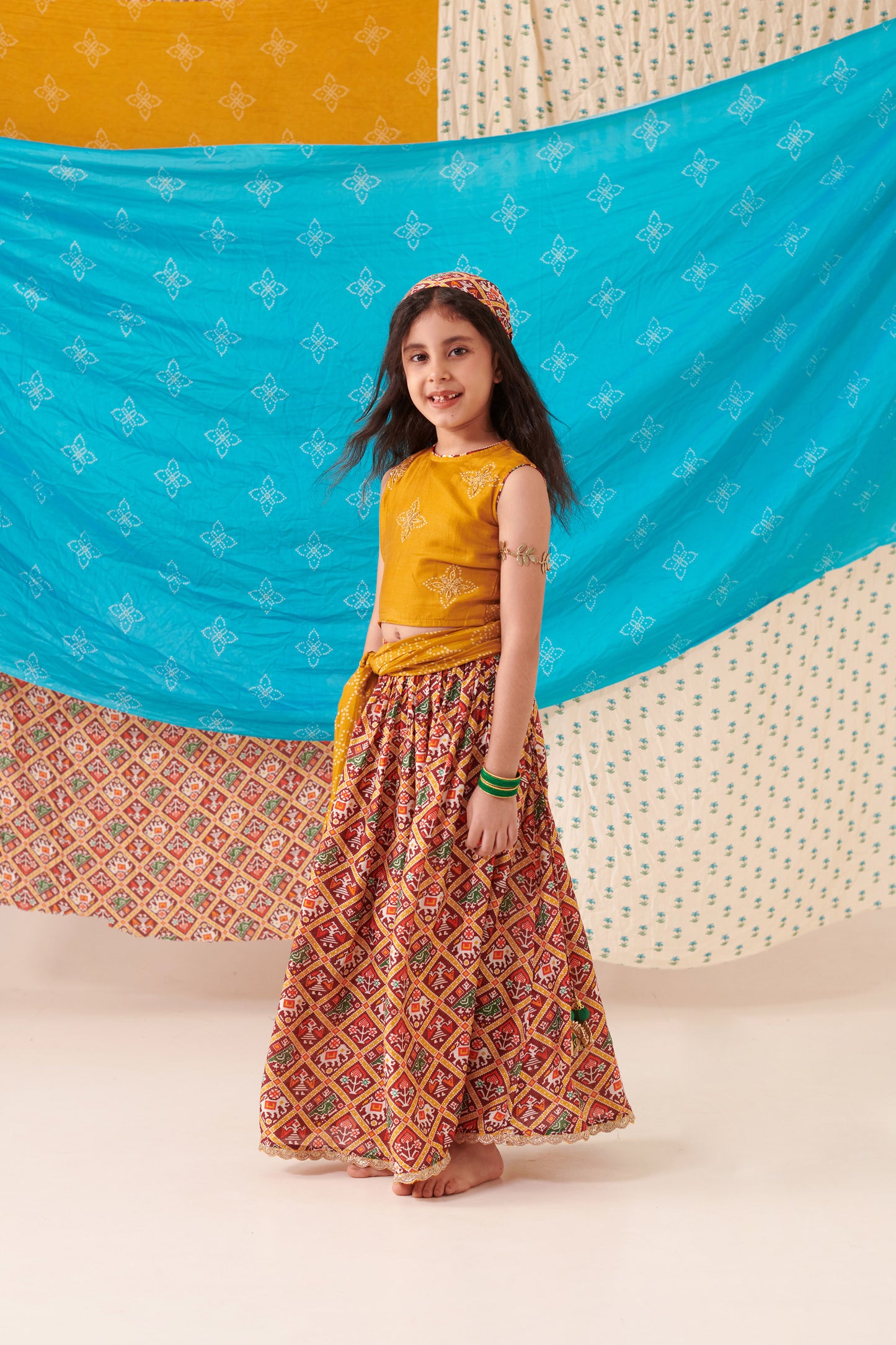 GIRL PATOLA SKIRT SET