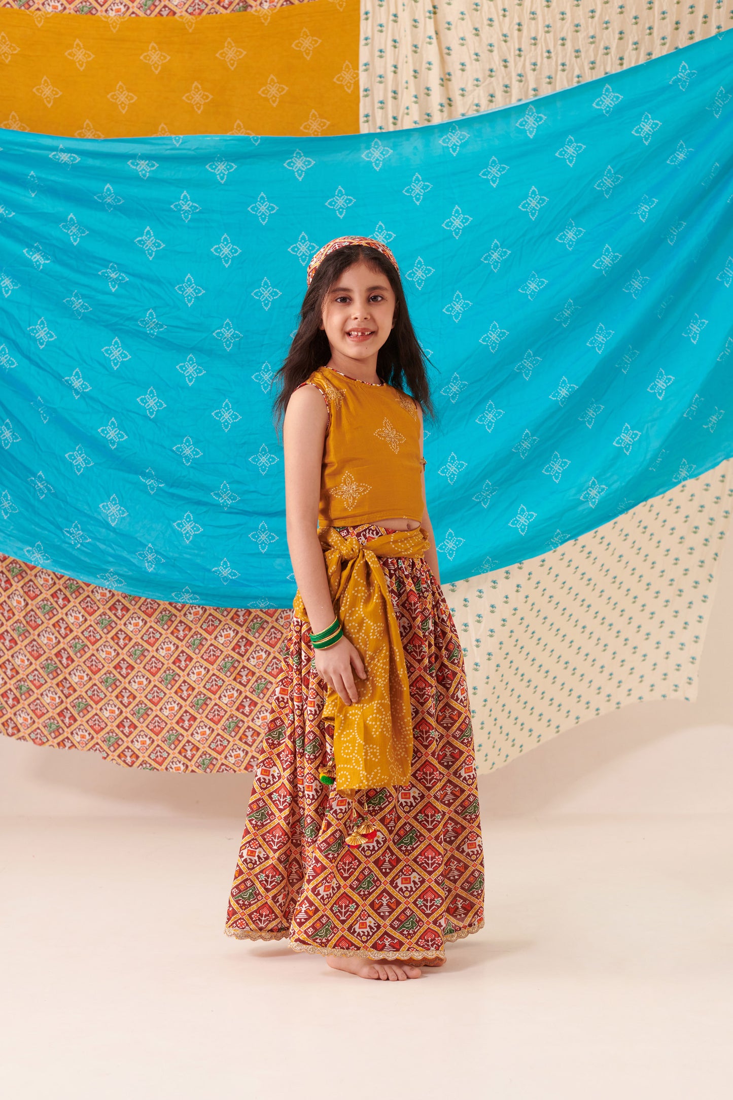 GIRL PATOLA SKIRT SET