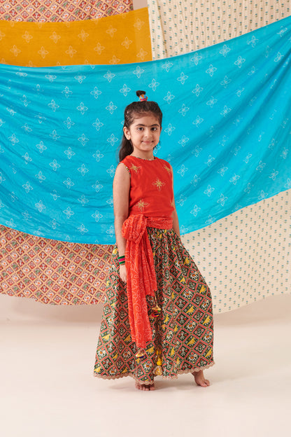 GIRL PATOLA SKIRT SET