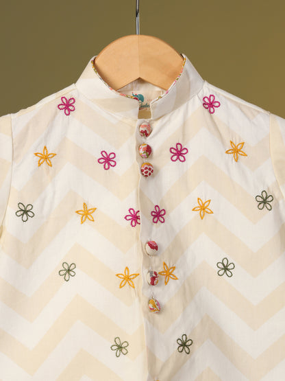 Embroidered Dhoti Set