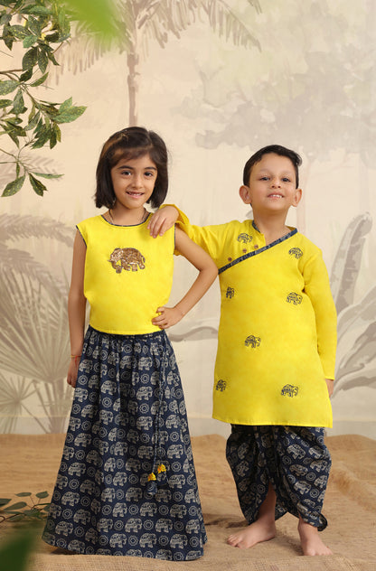 BOY ELEPHANT DHOTI  KURTA  SET