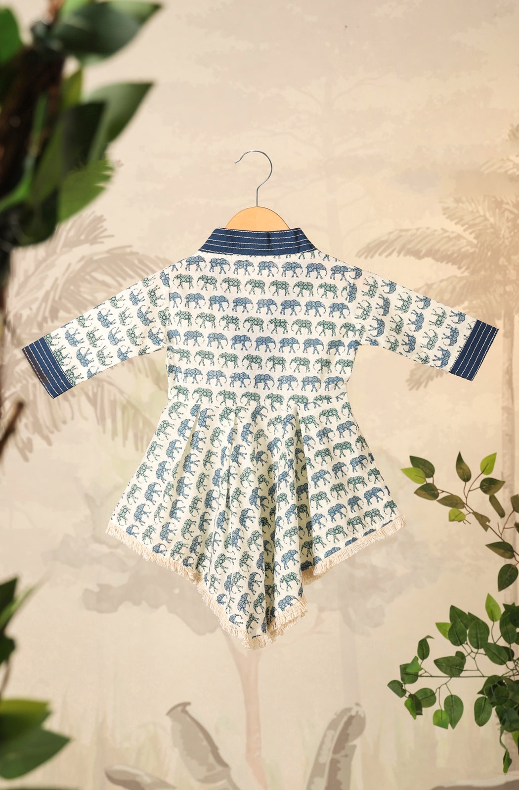 GIRL ELEPHANT PRINT KURTA SET