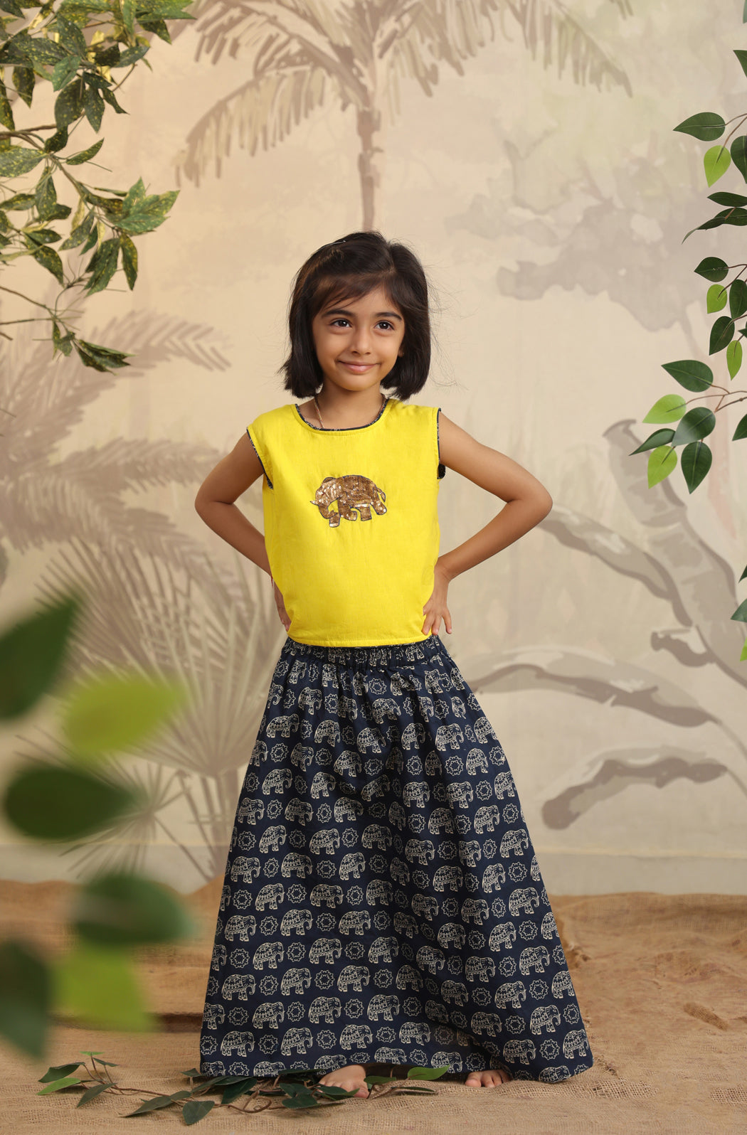 GIRL ELEPHANT SKIRT TOP SET