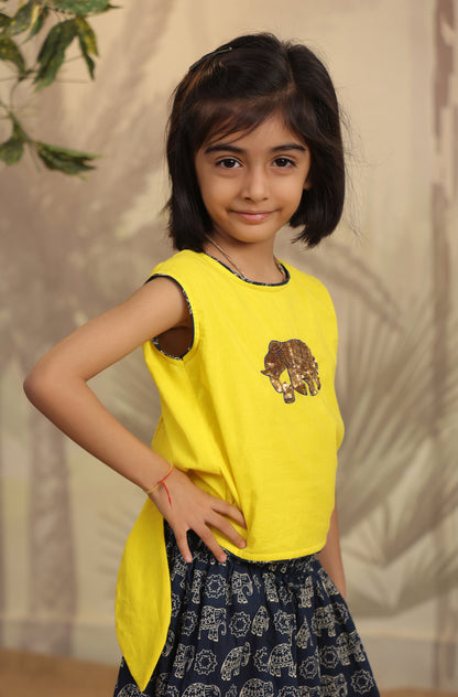 GIRL ELEPHANT SKIRT TOP SET