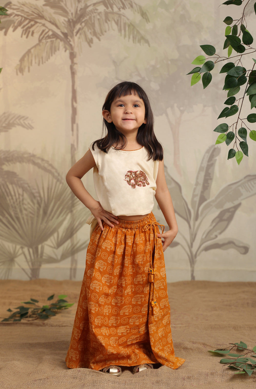 GIRL ELEPHANT SKIRT TOP SET