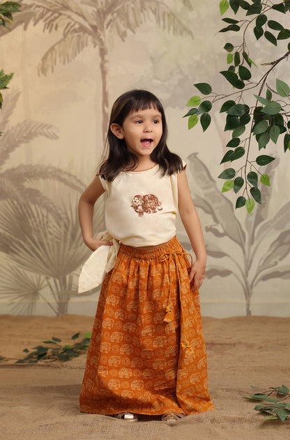 GIRL ELEPHANT SKIRT TOP SET