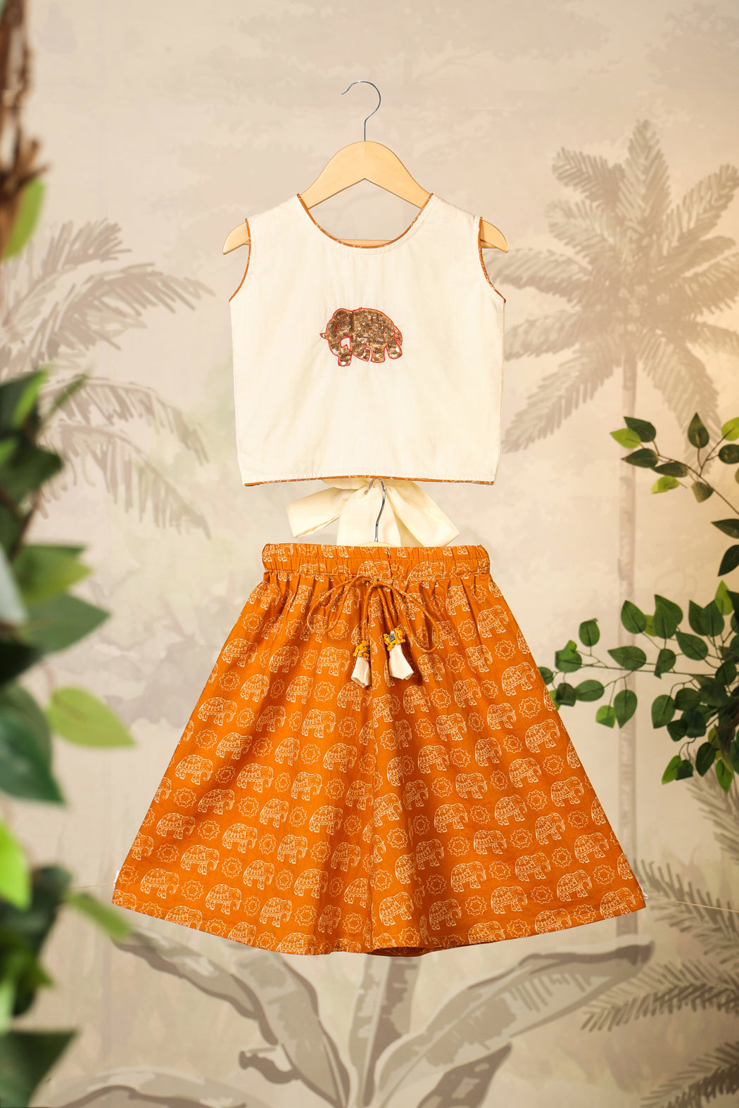 GIRL ELEPHANT SKIRT TOP SET