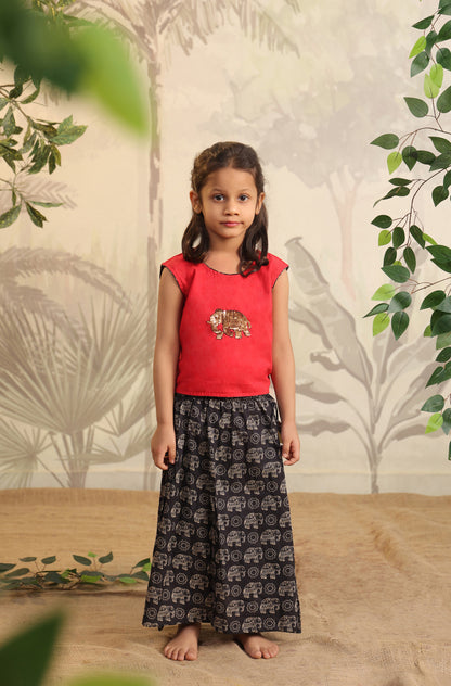 GIRL ELEPHANT SKIRT TOP SET